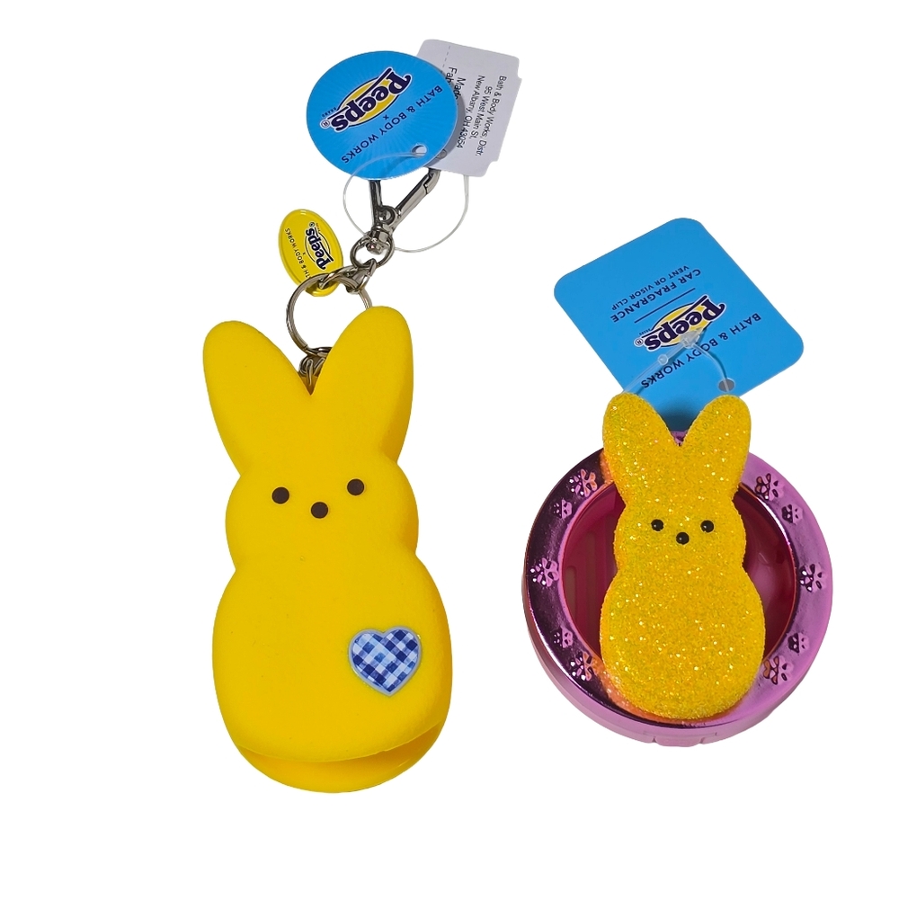 Bath & Body Works Peeps Bunny PocketBac & Car Vent Clip Set NWT